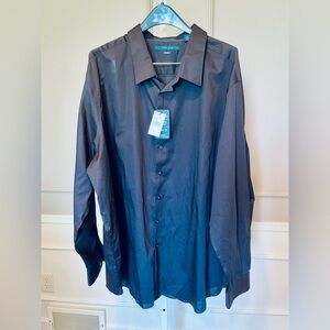 Perry Ellis Men's Travel Luxe NWT Button down black shirt 4X Cotton Timeless